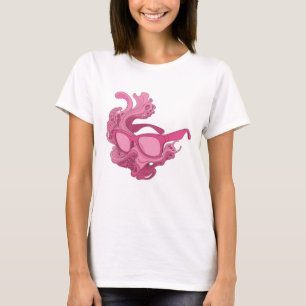 T-shirt Motif artistique ART ABSTRAIT Rose dynamique