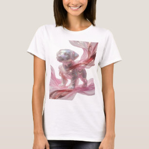 T-shirt Motif artistique BÉBÉ CHIOT Argenté Sharp