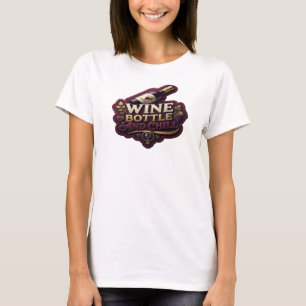T-shirt Motif Artistique Bouteille de Vin et Rafraîchir Do