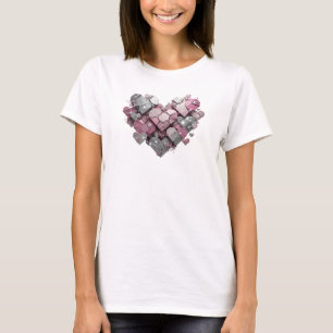 T-shirt Motif artistique d'art abstrait rose ludique