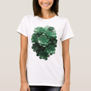 T-shirt Motif artistique d'art abstrait vert accrocheur