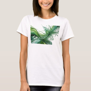 T-shirt Motif artistique d'art abstrait vert classique