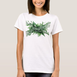 T-shirt Motif artistique d'art abstrait vert spirituel