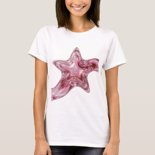 T-shirt Motif artistique de formes d'étoile rose moderne