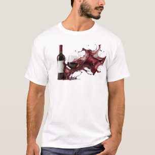 T-shirt Motif artistique de vin abstrait vibrant