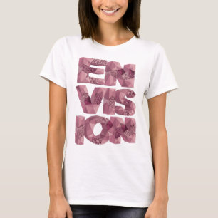 T-shirt Motif Artistique ENVISION Rose Élégant