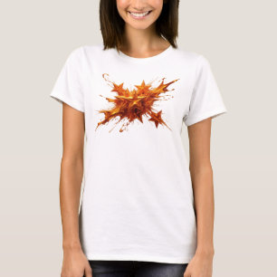 T-shirt Motif Artistique Étoiles Abstraites Rouges Élégant