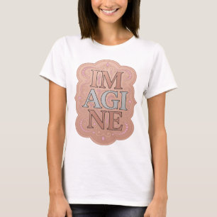 T-shirt Motif artistique IMAGINE gris accrocheur