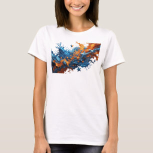 T-shirt Motif Artistique Navy ÉTOILES DANS LE CIEL