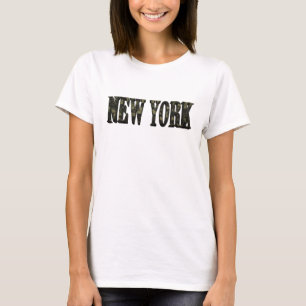 T-shirt Motif Artistique NEW YORK Jaune Attrayant