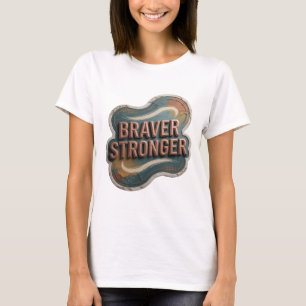 T-shirt Motif Artistique Or Classique BRAVER STRONGER