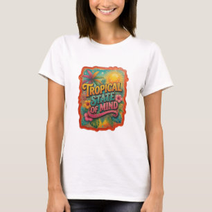 T-shirt Motif Artistique Orange VIF ÉTAT D'ESPRIT TROPICAL