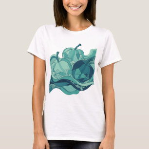 T-shirt Motif artistique POMMES ET GLACE en argent sympa