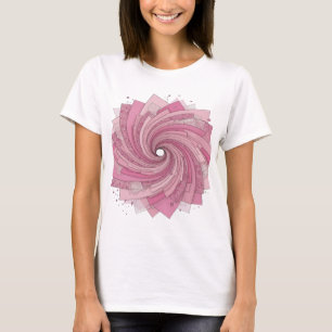 T-shirt Motif artistique spirale rose clair