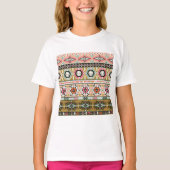 T-shirt Motif Aztèque Tribal Coloré Boho géométrique (Devant)