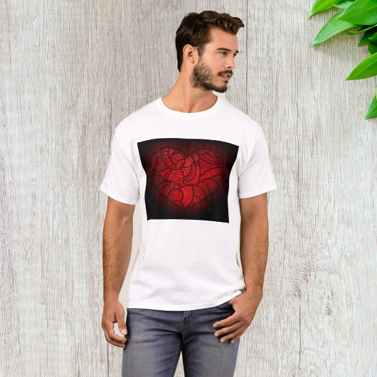 T-shirt Motif boho romantique du coeur de Mandala rouge co