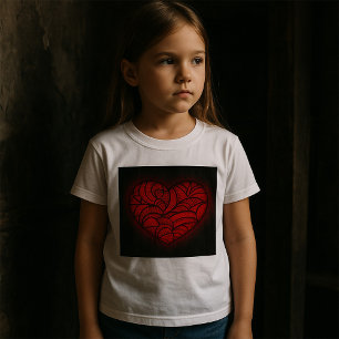 T-shirt Motif boho romantique du coeur de Mandala rouge co