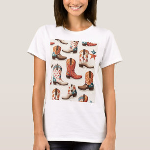 T-shirt Motif bottes Cowboy