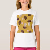 T-shirt Motif Brown de champignons sur moutarde jaune (Devant)