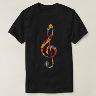 T-shirt Motif camouflage gras Clé de sol