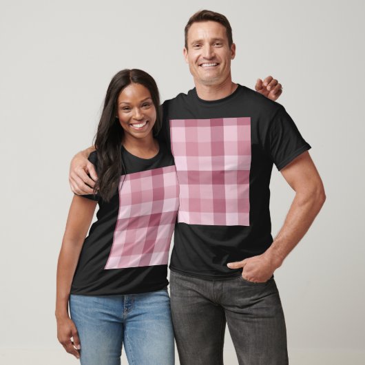T-shirt Motif carreau gingham rose (Unisexe)