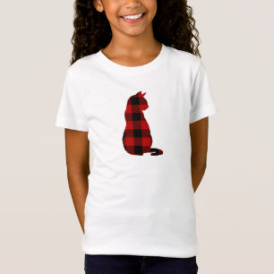 T-shirt Motif Chat Buffalo Check