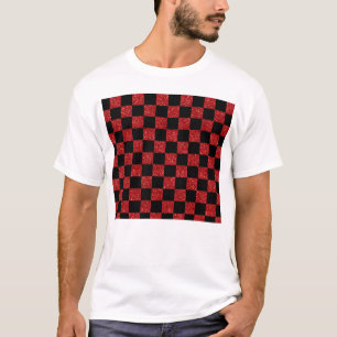 T-shirt Motif checkered rouge et noir de parties