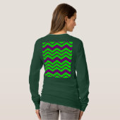 T-shirt Motif chevron zigzag vert violet (Dos entier)