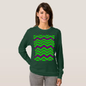 T-shirt Motif chevron zigzag vert violet (Devant entier)