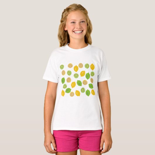 T-shirt Motif citron et citron vert (Devant entier)