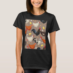 T-shirt motif coloré au poulet actif