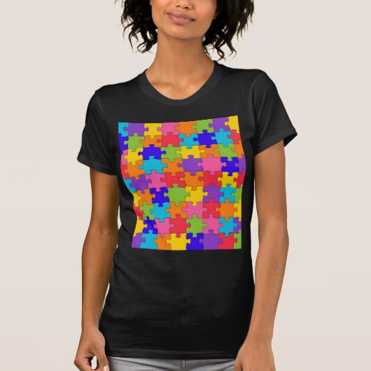 T-shirt Motif coloré de casse-tête (Devant)