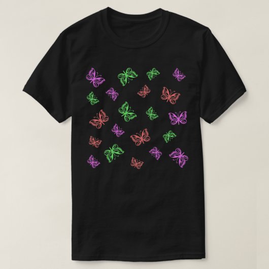 T-shirt Motif coloré de papillons mignons (Design devant)