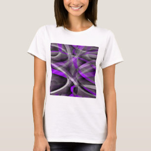 T-shirt Motif courbe rétro des années 80 violet clair et g
