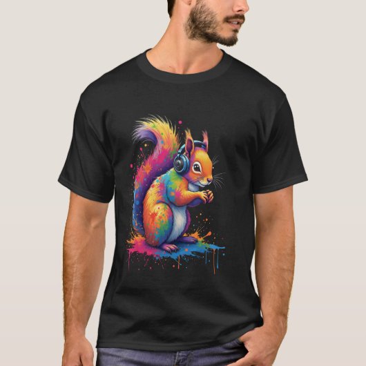 T-shirt Motif créatif d'écureuil (Devant)