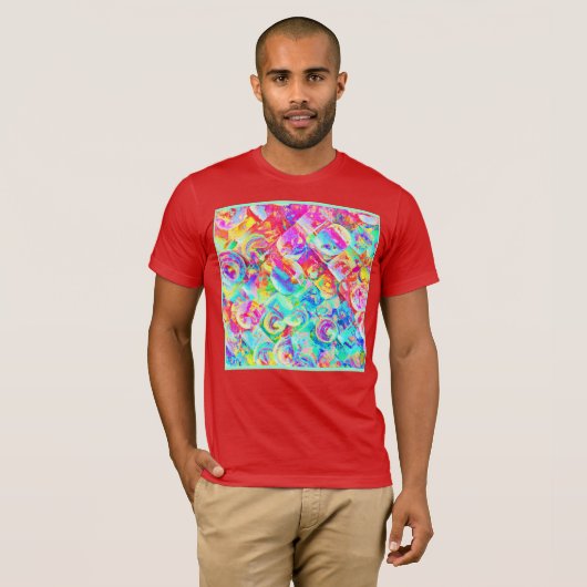 T-shirt Motif d'abstraction coloré (Devant entier)