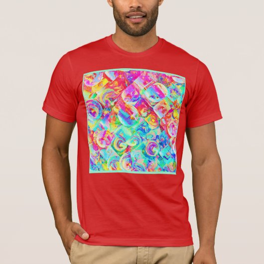 T-shirt Motif d'abstraction coloré (Devant)