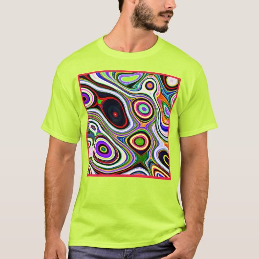 T-shirt Motif d'abstraction coloré (Devant)