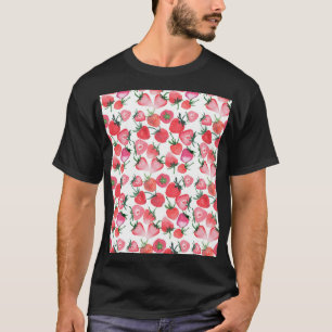 T-shirt Motif d'aquarelle aux fraises rouges juteuses