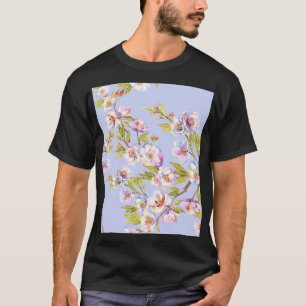T-shirt Motif d'aquarelle Flower Pomme Cherry