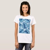 T-shirt Motif d'aquarelle Monstera bleu (Devant entier)