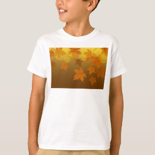 T-shirt Motif d'automne avec feuilles d'érable en chute et