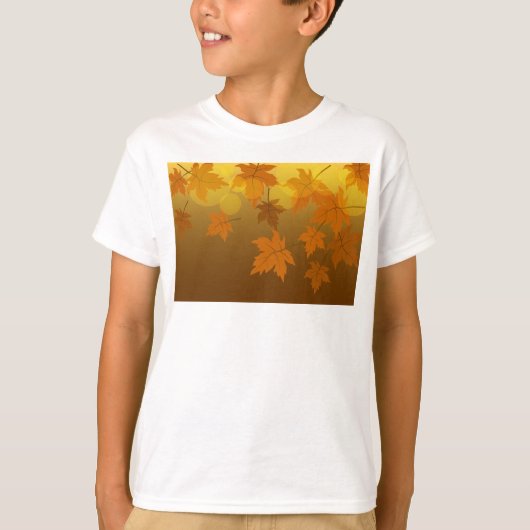 T-shirt Motif d'automne avec feuilles d'érable en chute et (Devant)