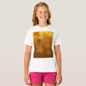 T-shirt Motif d'automne avec feuilles d'érable en chute et (Devant entier)