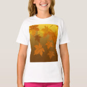 T-shirt Motif d'automne avec feuilles d'érable en chute et (Devant)