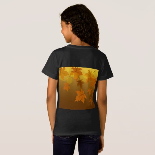 T-Shirt Motif d'automne avec feuilles d'érable en chute et (Dos entier)