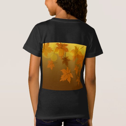 T-Shirt Motif d'automne avec feuilles d'érable en chute et (Dos)
