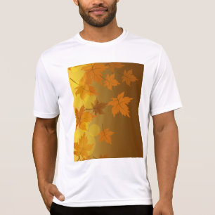 T-shirt Motif d'automne avec feuilles d'érable en chute et
