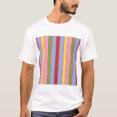 T-shirt Motif de bandes verticales colorées (Devant)