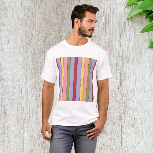 T-shirt Motif de bandes verticales colorées